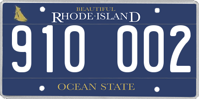 RI license plate 910002