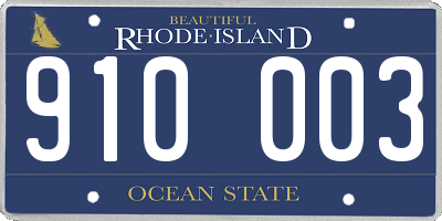 RI license plate 910003