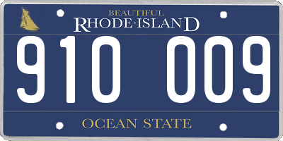 RI license plate 910009
