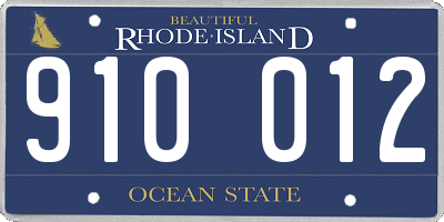RI license plate 910012