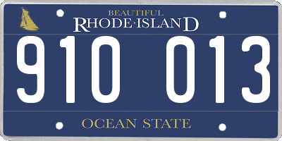 RI license plate 910013