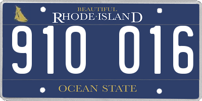 RI license plate 910016