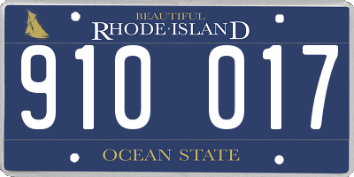 RI license plate 910017