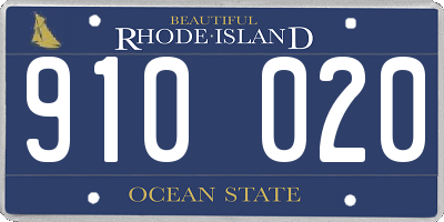 RI license plate 910020