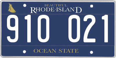 RI license plate 910021