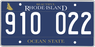 RI license plate 910022