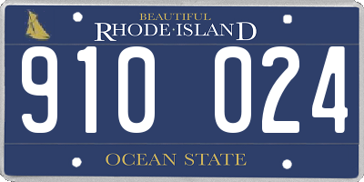 RI license plate 910024