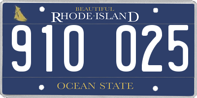 RI license plate 910025