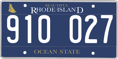 RI license plate 910027