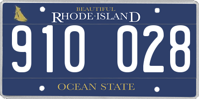 RI license plate 910028