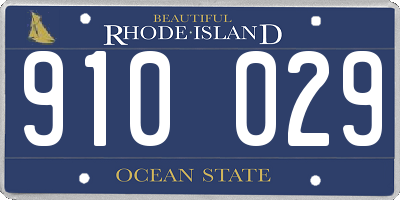 RI license plate 910029