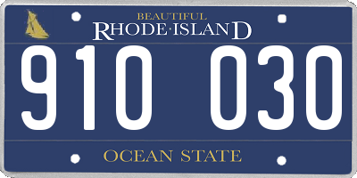 RI license plate 910030