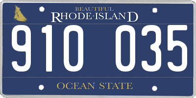 RI license plate 910035