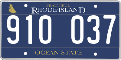 RI license plate 910037