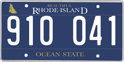 RI license plate 910041