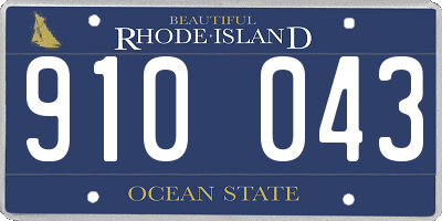 RI license plate 910043