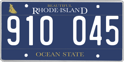 RI license plate 910045