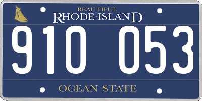 RI license plate 910053