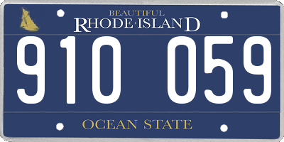RI license plate 910059