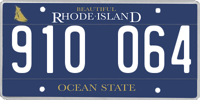 RI license plate 910064