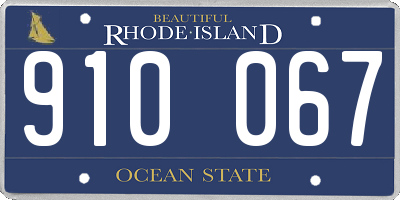 RI license plate 910067