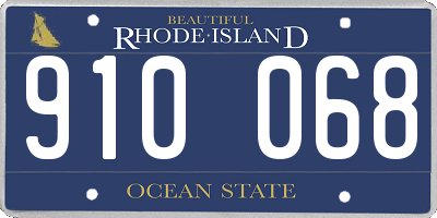 RI license plate 910068