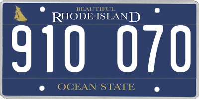 RI license plate 910070