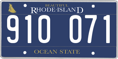 RI license plate 910071