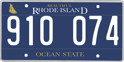RI license plate 910074