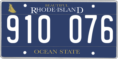 RI license plate 910076