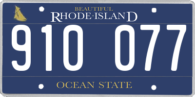 RI license plate 910077