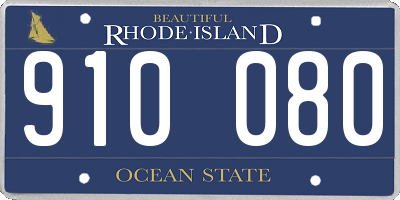 RI license plate 910080