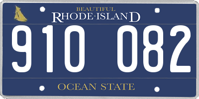 RI license plate 910082