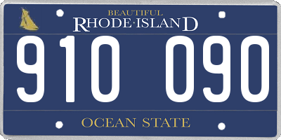 RI license plate 910090