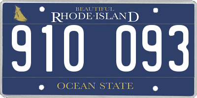 RI license plate 910093