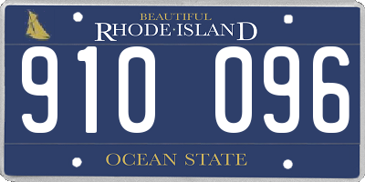 RI license plate 910096