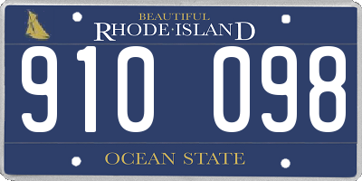 RI license plate 910098