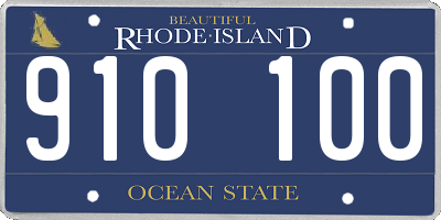 RI license plate 910100
