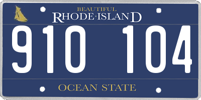 RI license plate 910104
