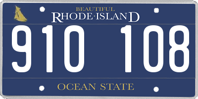 RI license plate 910108