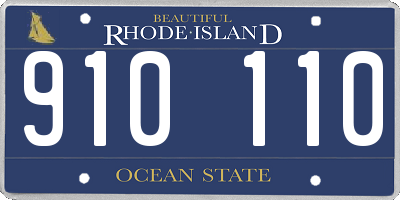 RI license plate 910110