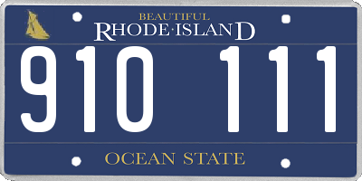 RI license plate 910111