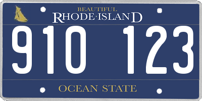 RI license plate 910123