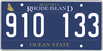 RI license plate 910133