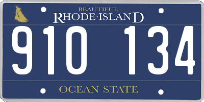 RI license plate 910134