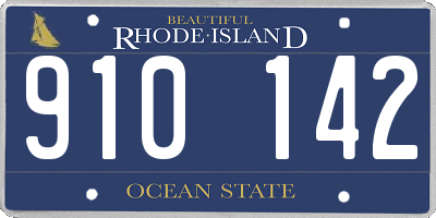RI license plate 910142