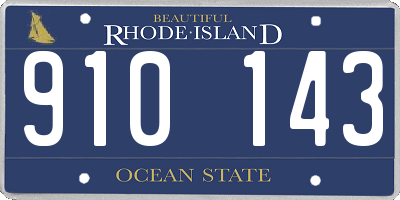 RI license plate 910143