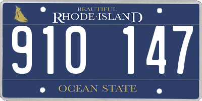 RI license plate 910147