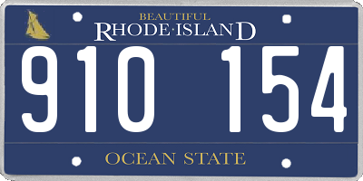 RI license plate 910154