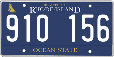 RI license plate 910156
